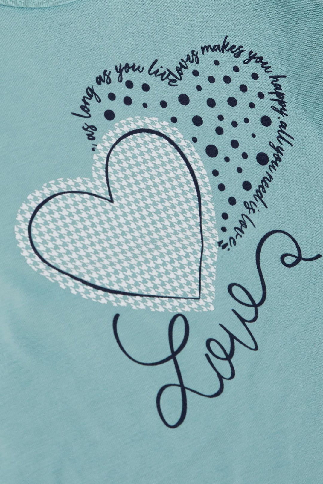 BRE Breeze Girl Child Long Sleeve T-Shirt Summer Heart Printed 3-8 Years, Aqua Green - Marijampolė