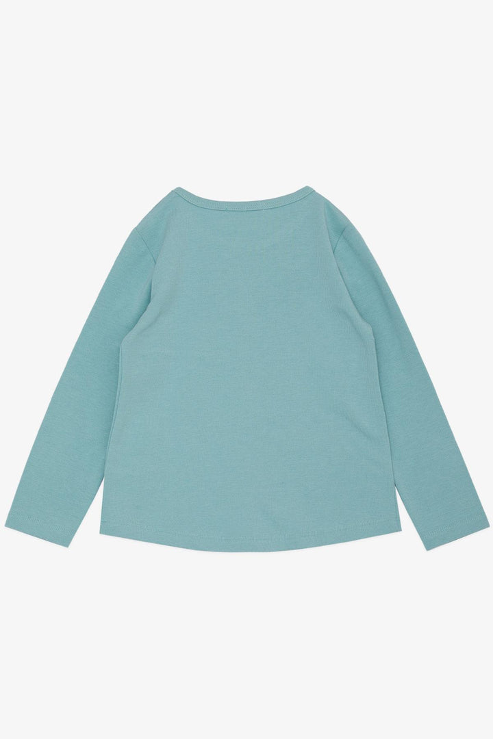 BRE Breeze Girl Child Long Sleeve T-Shirt Summer Heart Printed 3-8 Years, Aqua Green - Marijampolė