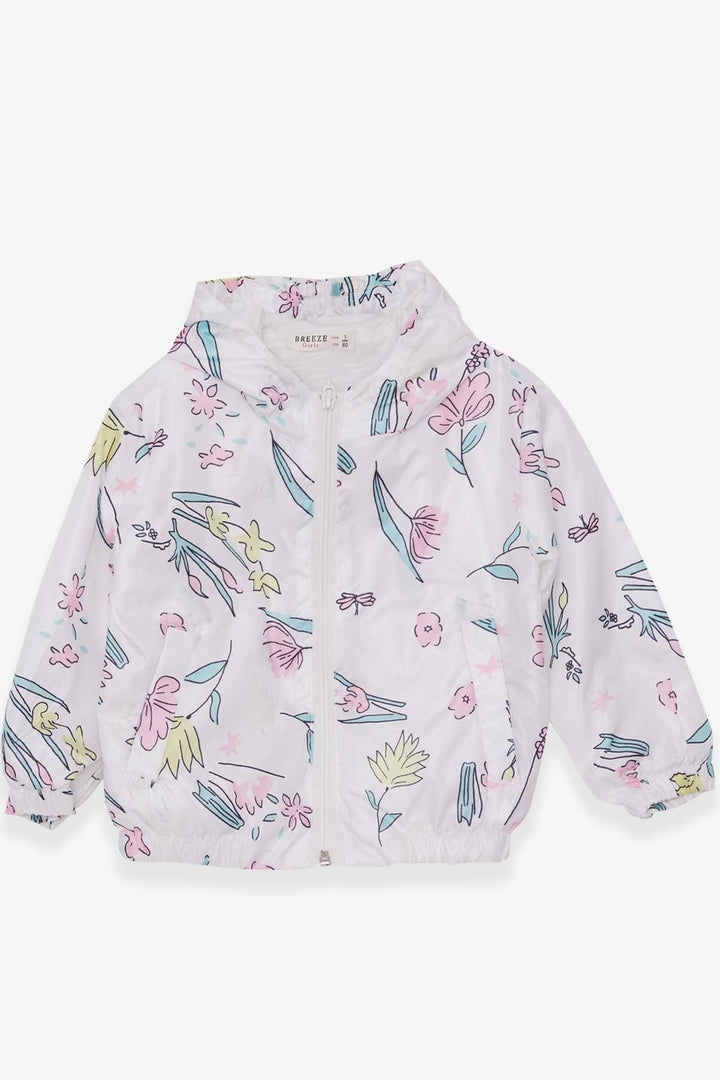BRE Breeze Girl Child Raincoat Flower Patterned 1-6 Years, White - Ravensburg