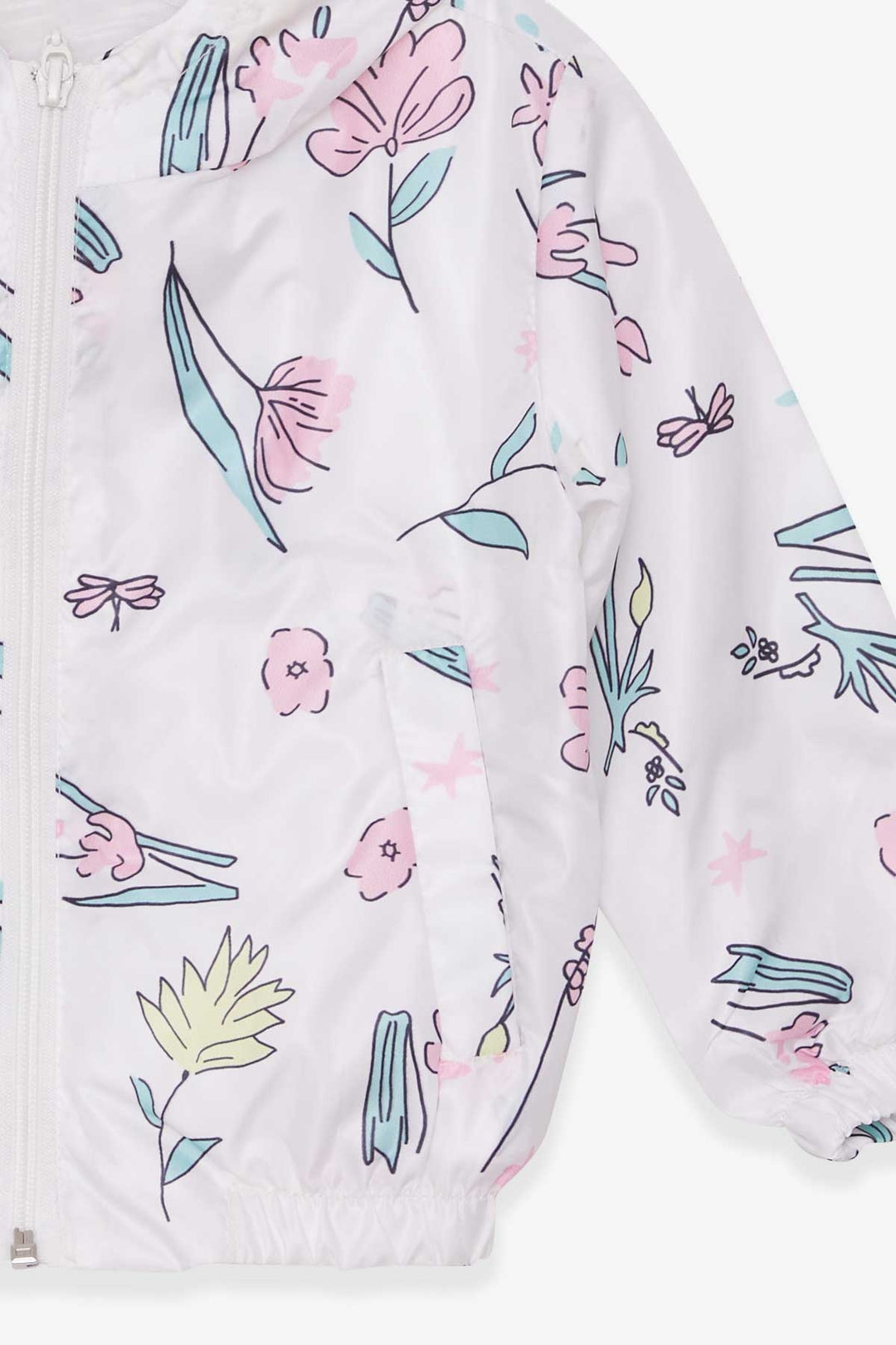 BRE Breeze Girl Child Raincoat Flower Patterned 1-6 Years, White - Ravensburg