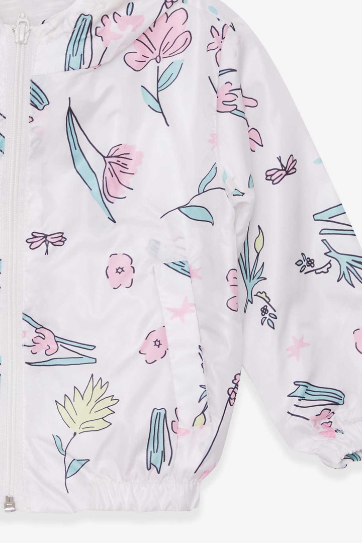 BRE Breeze Girl Child Raincoat Flower Patterned 1-6 Years, White - Ravensburg
