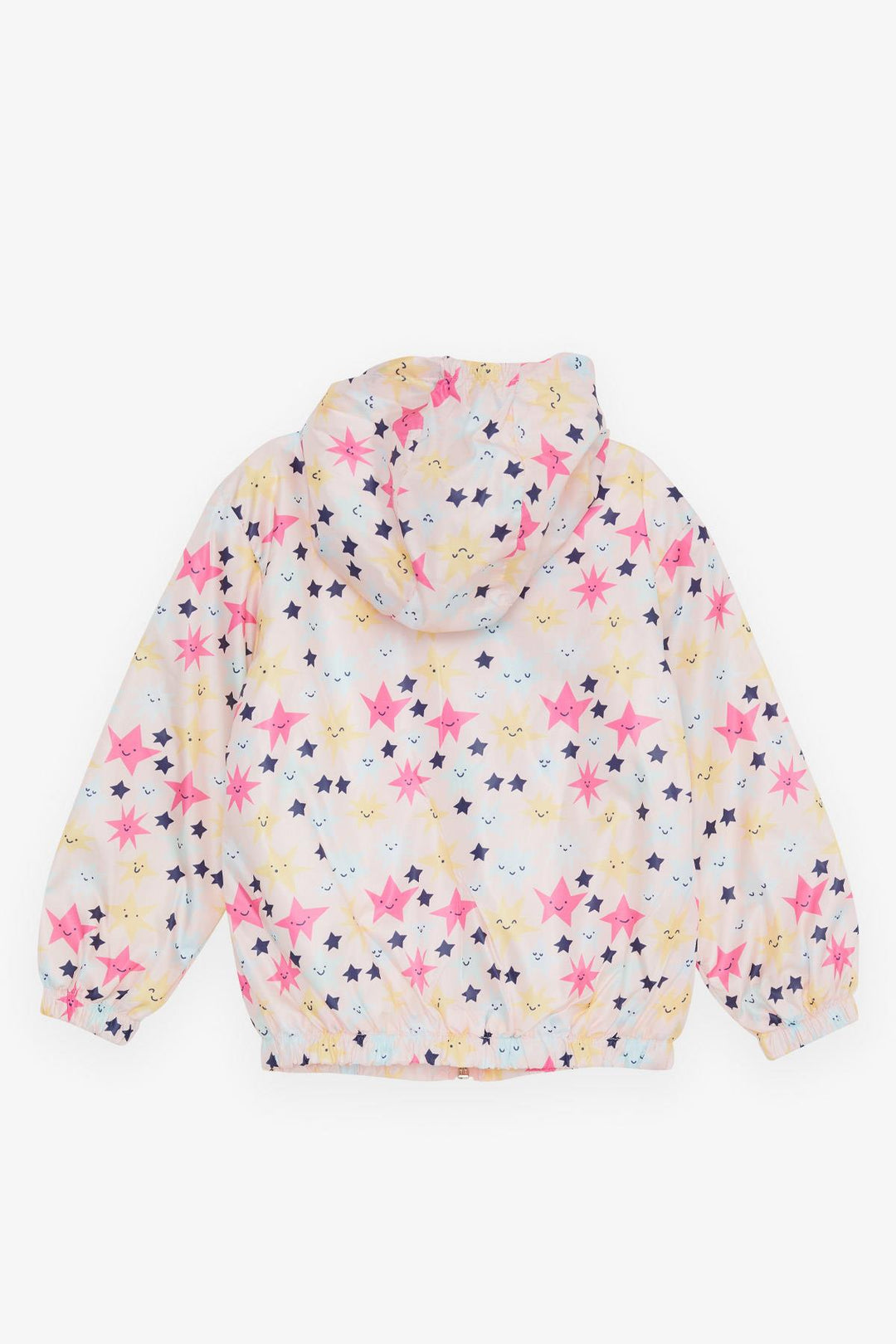 BRE Breeze Girl Child Raincoat Smiling Face Star Patterned 1-5 Years, Salmon - Wattrelos