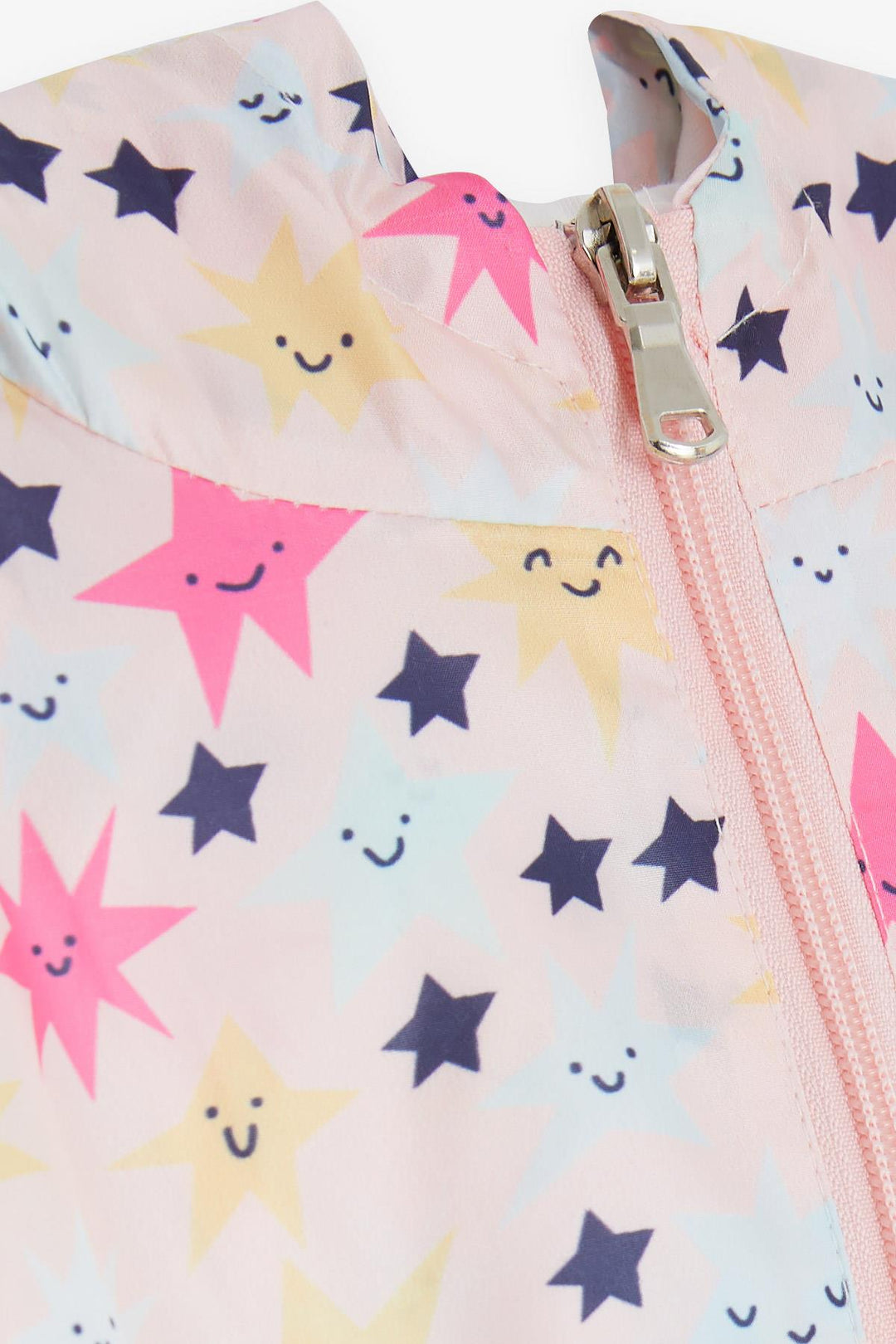 BRE Breeze Girl Child Raincoat Smiling Face Star Patterned 1-5 Years, Salmon - Wattrelos