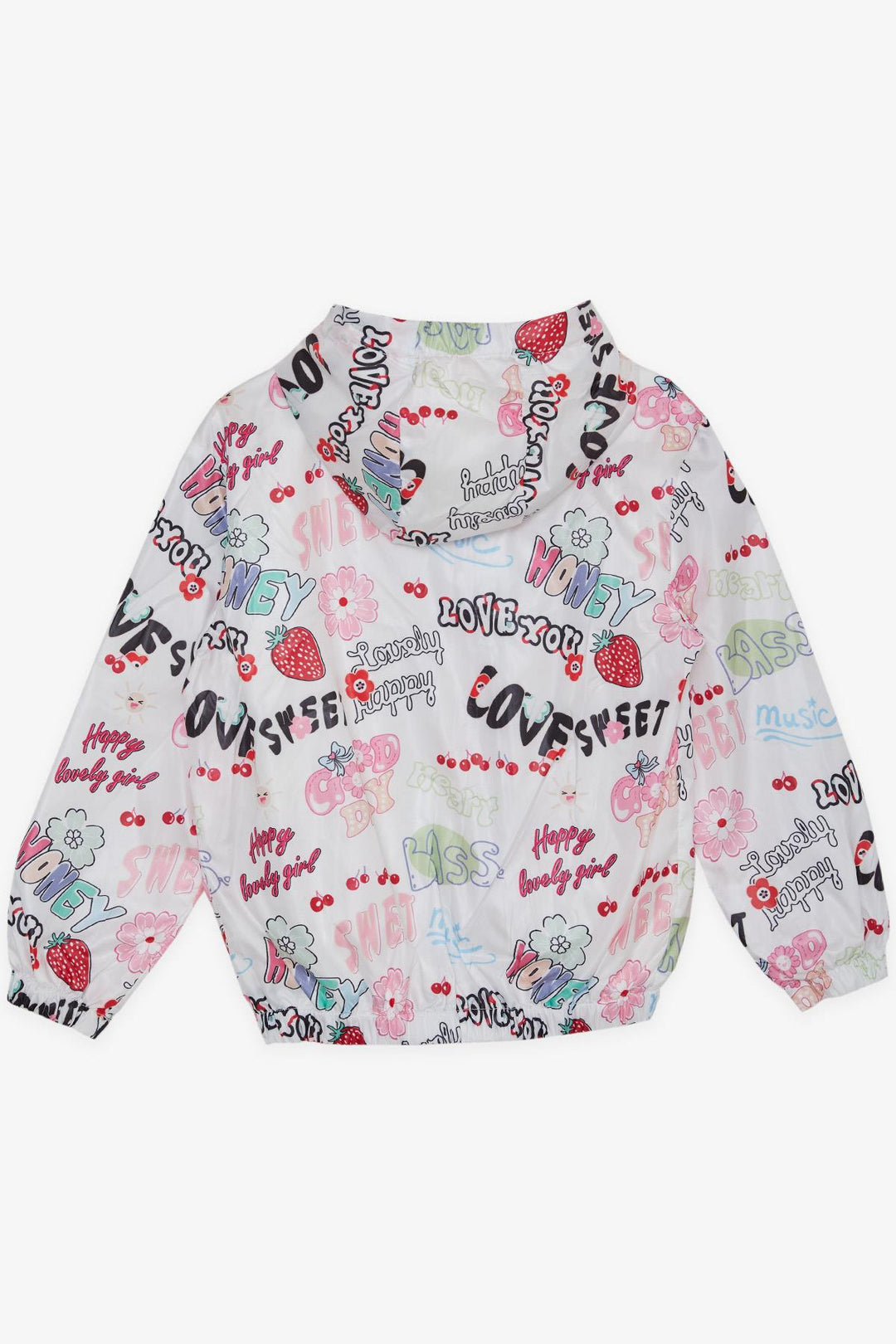 BRE Breeze Girl Child Raincoat Fruit Party Themed Summer Patterned 1-5 Years, White - Washington