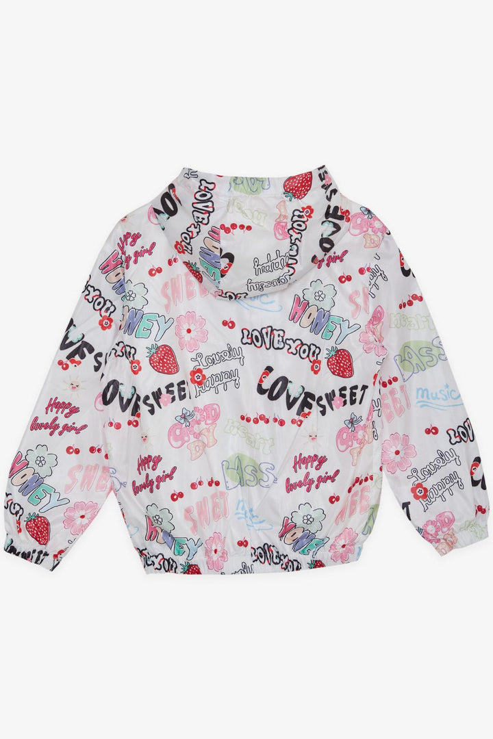 BRE Breeze Girl Child Raincoat Fruit Party Themed Summer Patterned 1-5 Years, White - Washington