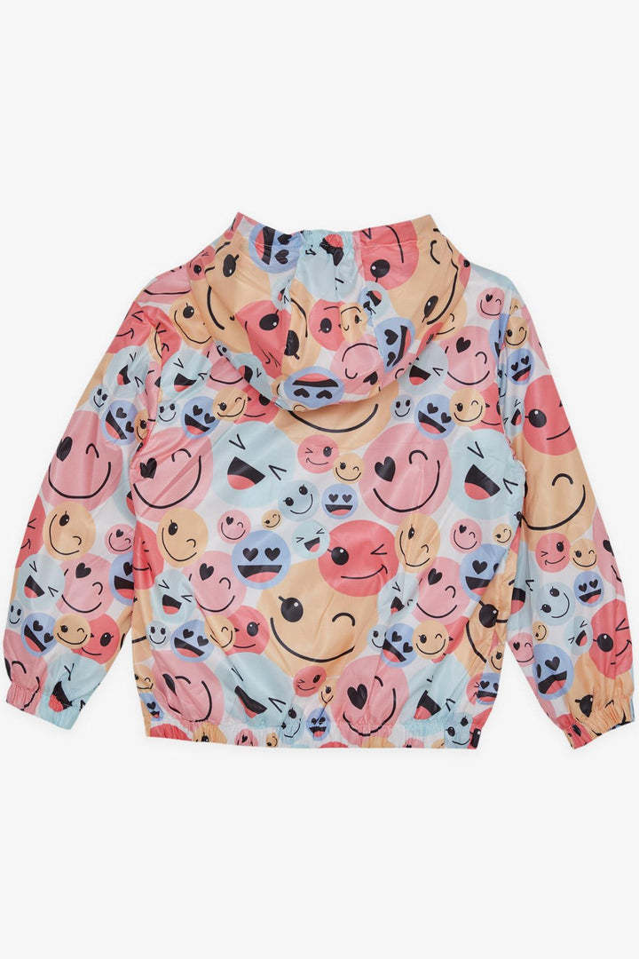 BRE Breeze Girl Child Raincoat with Happy Emojis Pattern, 1-5 Years, Mixed Color - Nashua