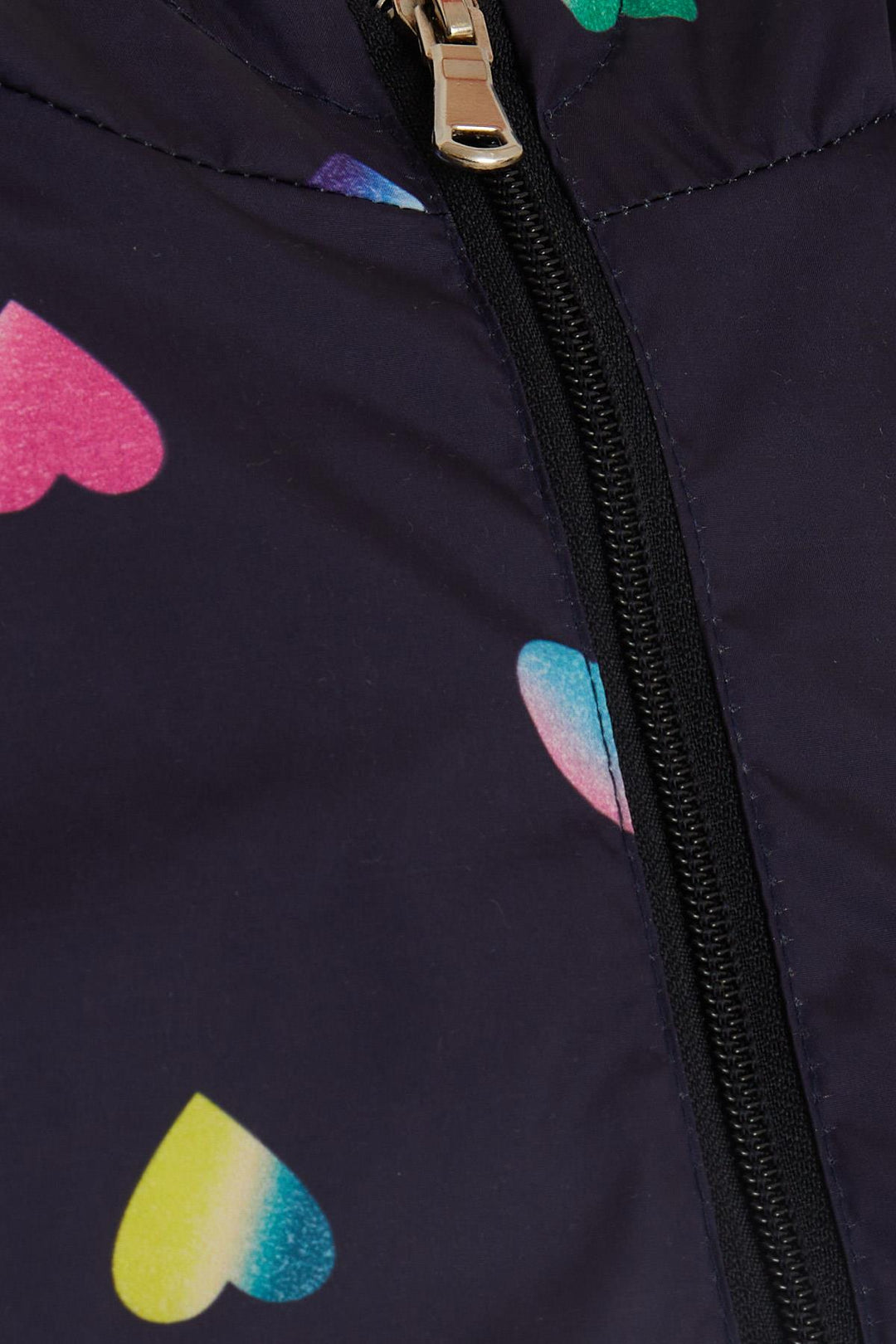 BRE Breeze Girl Child Raincoat Colorful Heart Patterned 1-5 Years, Navy Blue - Finchley