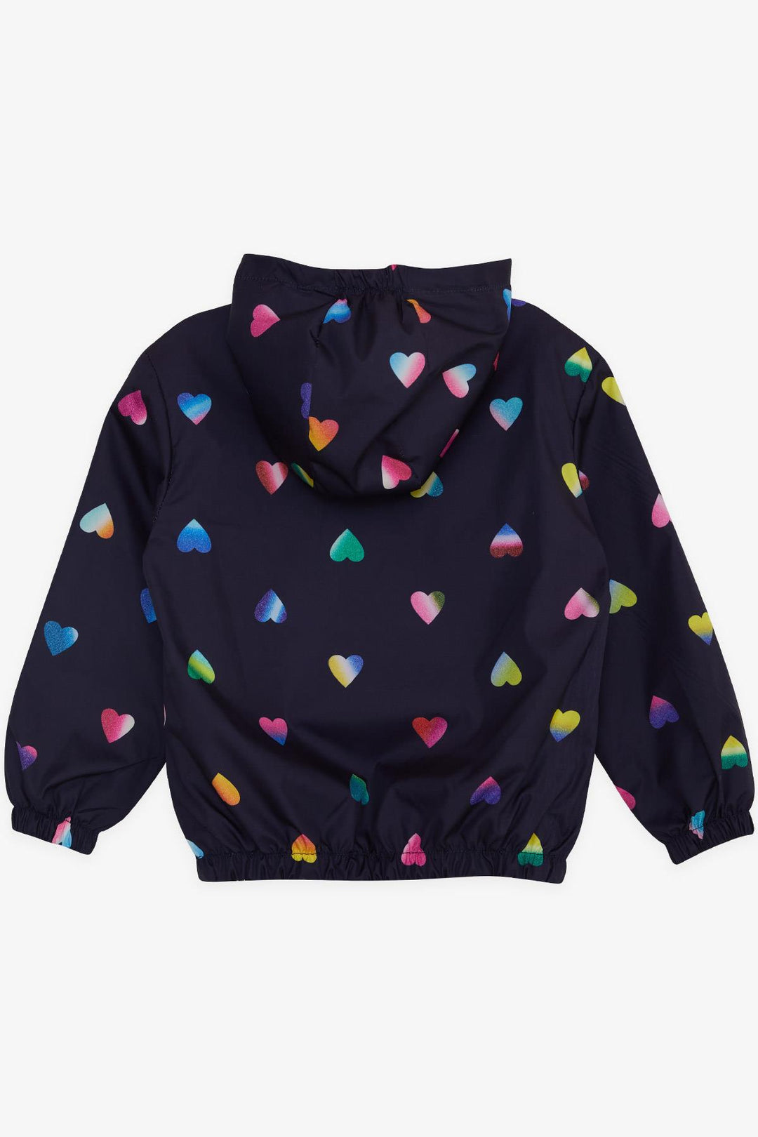 BRE Breeze Girl Child Raincoat Colorful Heart Patterned 1-5 Years, Navy Blue - Finchley