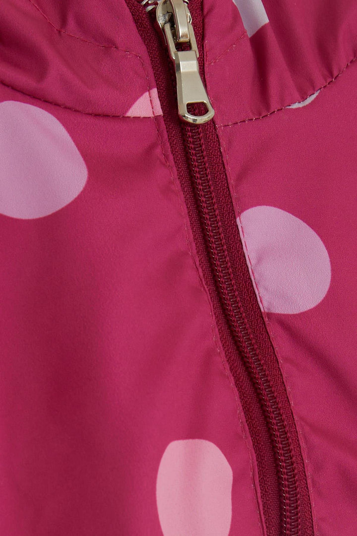 BRE Breeze Girl Child Raincoat Colorful Polka Dot Patterned 1-5 Years, Fuchsia - Hürth