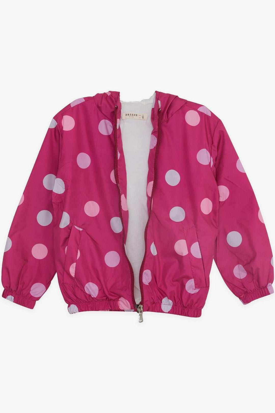 BRE Breeze Girl Child Raincoat Colorful Polka Dot Patterned 1-5 Years, Fuchsia - Hürth