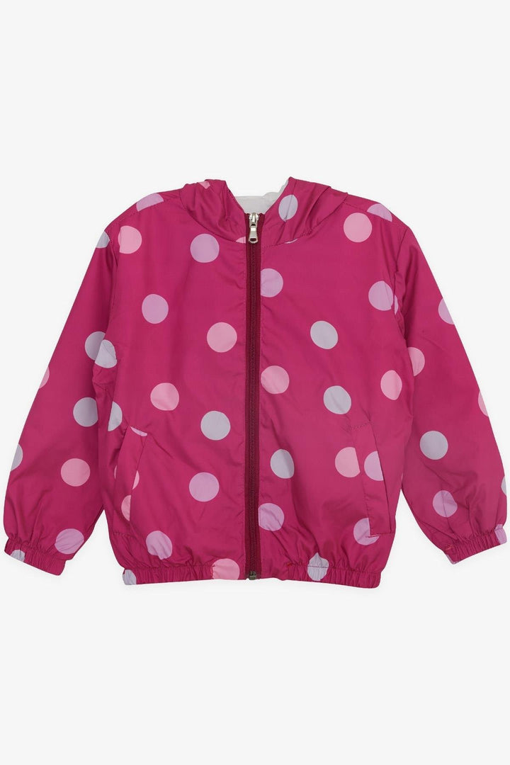 BRE Breeze Girl Child Raincoat Colorful Polka Dot Patterned 1-5 Years, Fuchsia - Hürth