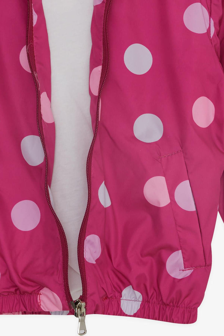 BRE Breeze Girl Child Raincoat Colorful Polka Dot Patterned 1-5 Years, Fuchsia - Hürth