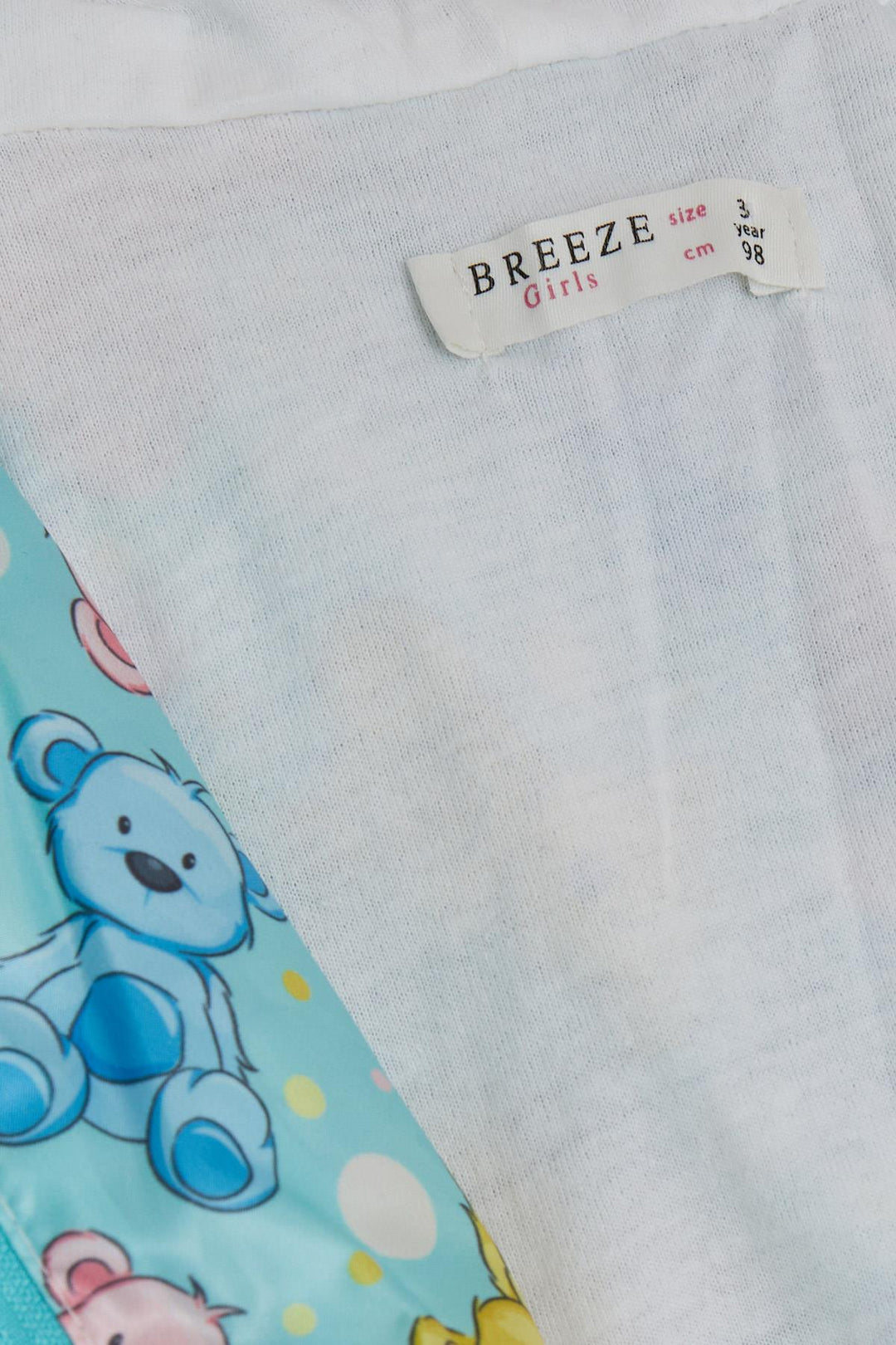 BRE Breeze Girl Child Raincoat Cute Bear Patterned 1-5 Years, Water Green - Kaunas