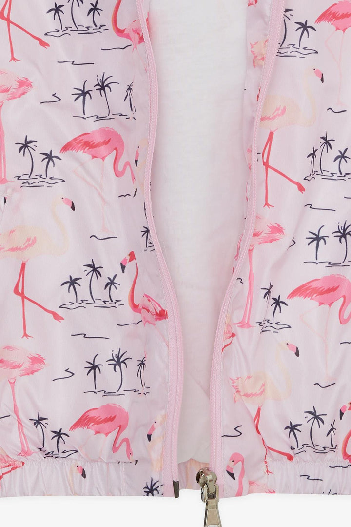 BRE Breeze Girl Child Raincoat Cute Flamingo Patterned 1-5 Years, Powder - Whitby