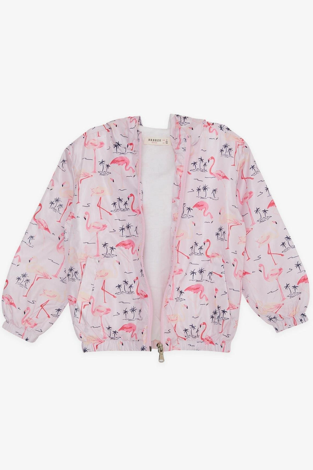 BRE Breeze Girl Child Raincoat Cute Flamingo Patterned 1-5 Years, Powder - Whitby