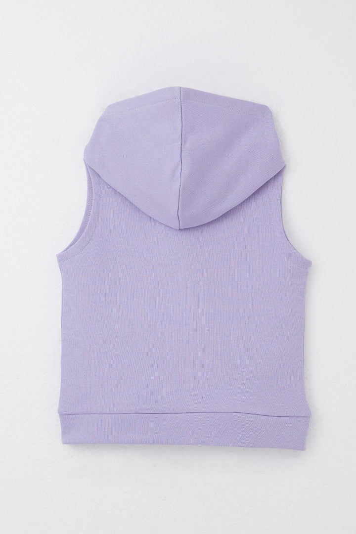 BRE Breeze Girl's Vest Heart & Text Embroidered Zippered 3-8 Years, Lilac - Lompoc