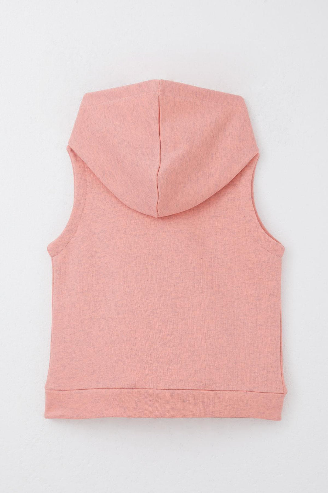 BRE Breeze Girl's Vest Heart & Text Embroidered Zippered 3-8 Years, Salmon Melange - Sassuolo