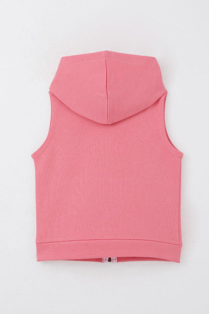 BRE Breeze Girl's Vest Heart & Text Embroidered Zippered 3-8 Years, Pink - San Giuliano Milanese