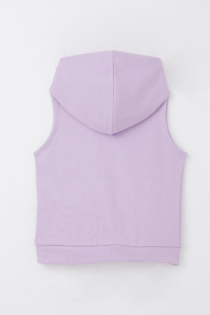 BRE Breeze Girl's Vest Heart & Text Embroidered Zippered 3-8 Years, Lilac - Hamm