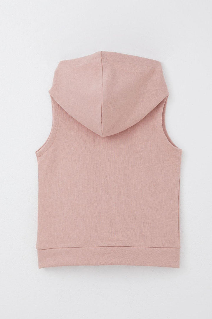 BRE Breeze Girl's Vest Heart & Text Embroidered Zippered 3-8 Years, Rose Pink - Lorient