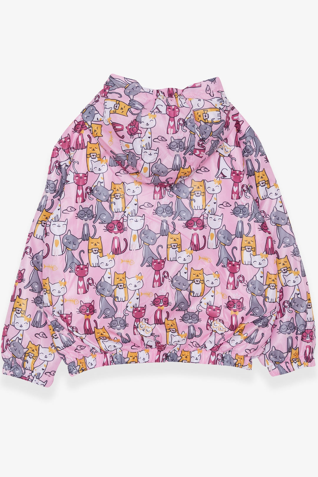 BRE Breeze Girl Child Raincoat Cute Cat Patterned 1-6 Years, Powder - Buena Vista Tomatlán