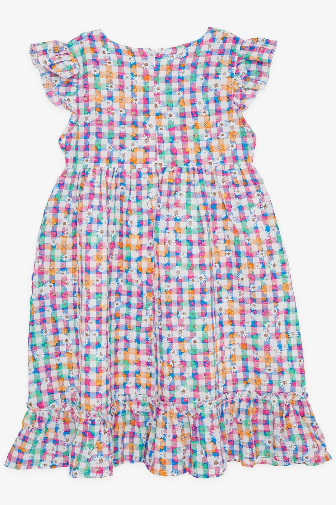 BRE Breeze Kz Children's Dress with Flower Patterned Ruffled Sleeves, 3-8 Years, Mixed Color - Leesburg