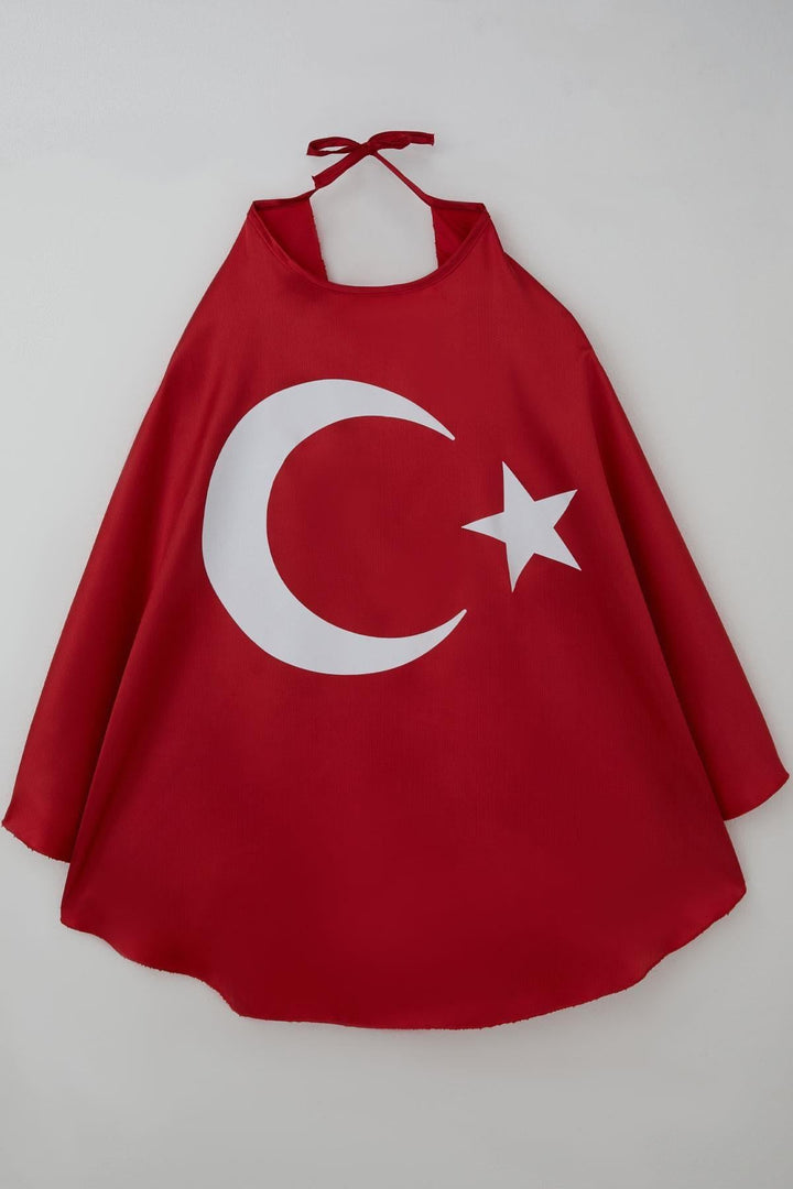 BRE Breeze Türk Bayraklı Pelerin Standart, Kırmızı - Pomezia