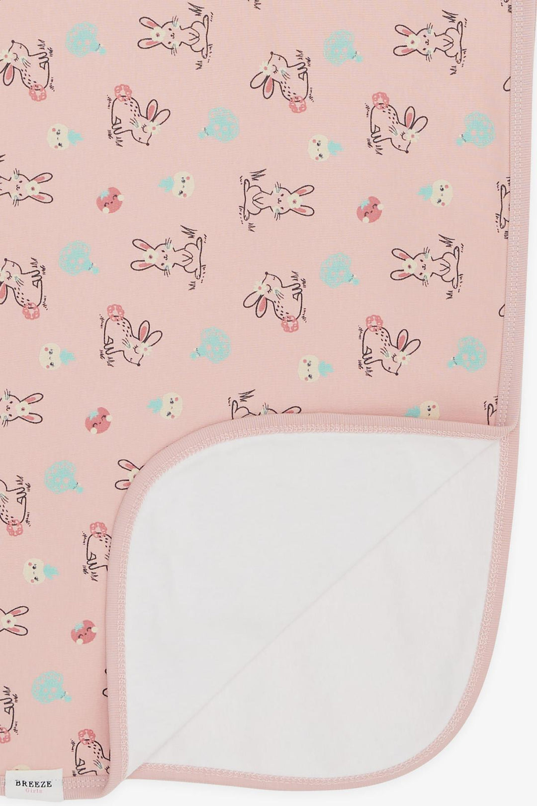 BRE Breeze Girls & Boys Newborn Baby Blanket Spring Themed Bunny Patterned Salmon - Columbus