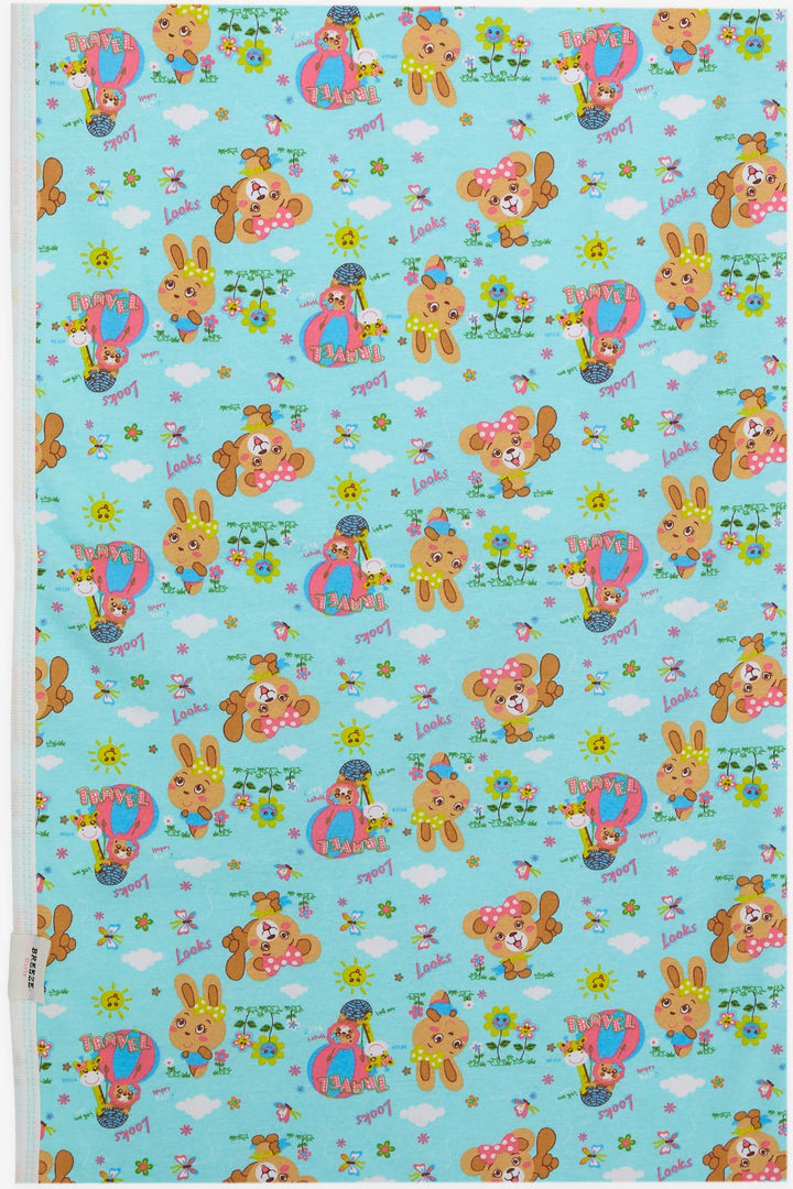 BRE Breeze Newborn Baby Blanket Spring Themed Animal Patterned Turquoise - Ann Arbor