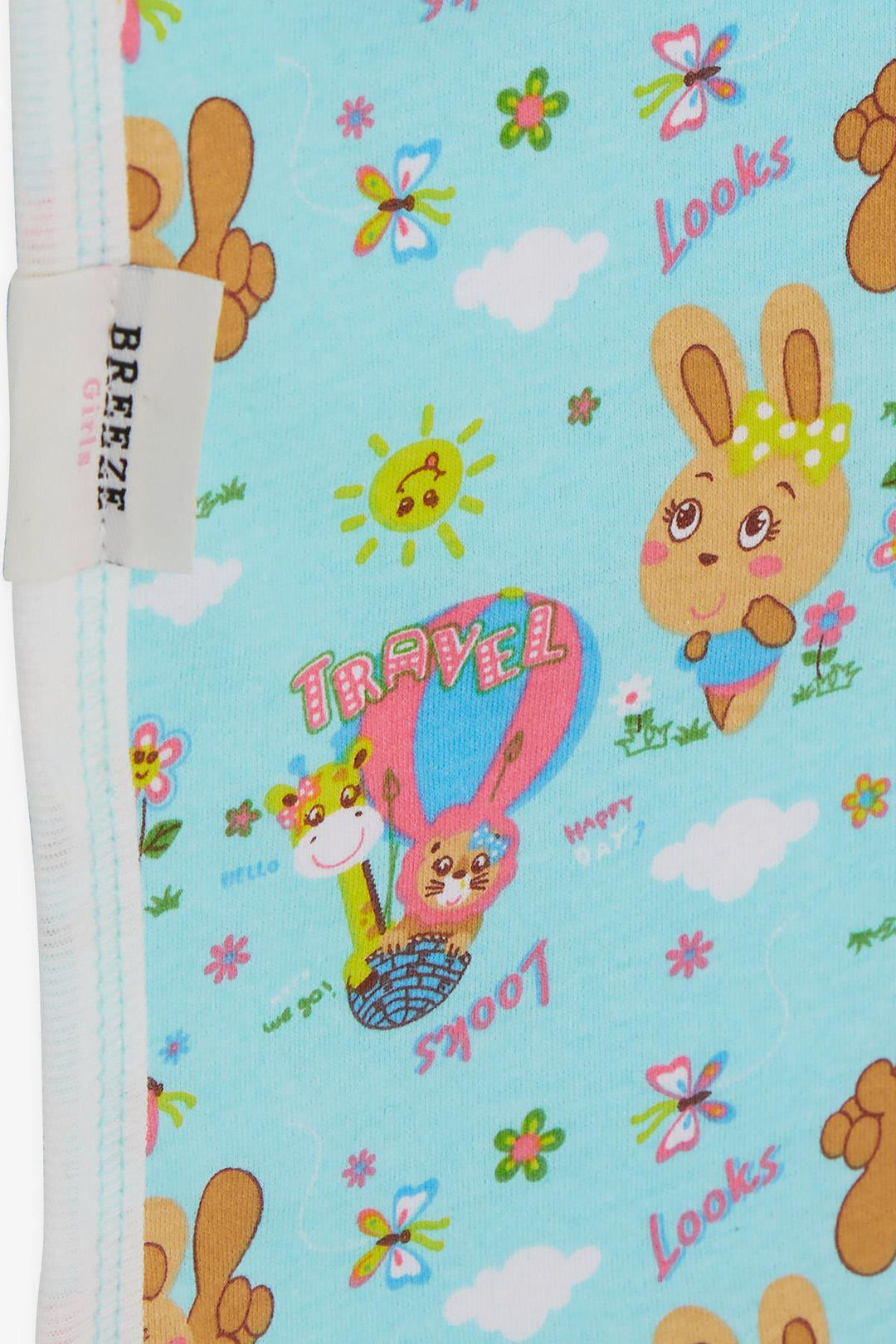 BRE Breeze Newborn Baby Blanket Spring Themed Animal Patterned Turquoise - Ann Arbor