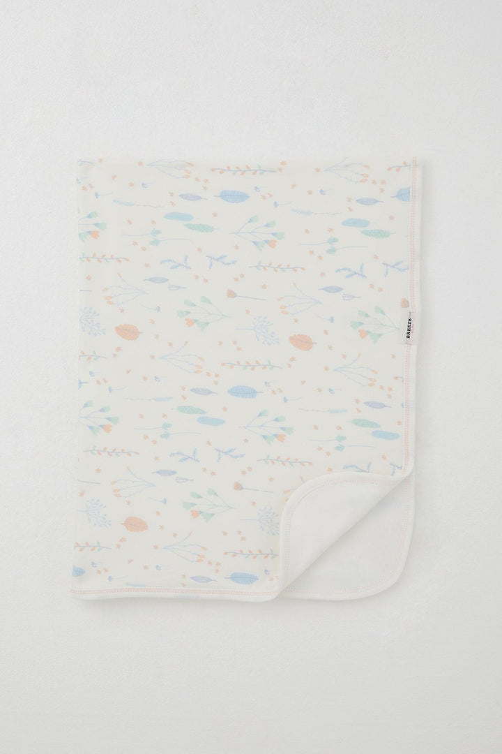 BRE Breeze Newborn Baby Blanket Spring Themed Flower Patterned Standard, Ecru - Victorville