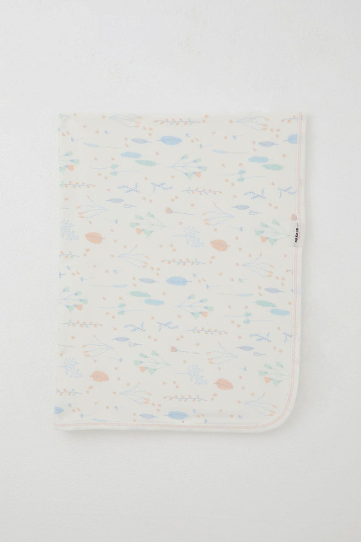 BRE Breeze Newborn Baby Blanket Spring Themed Flower Patterned Standard, Ecru - Victorville