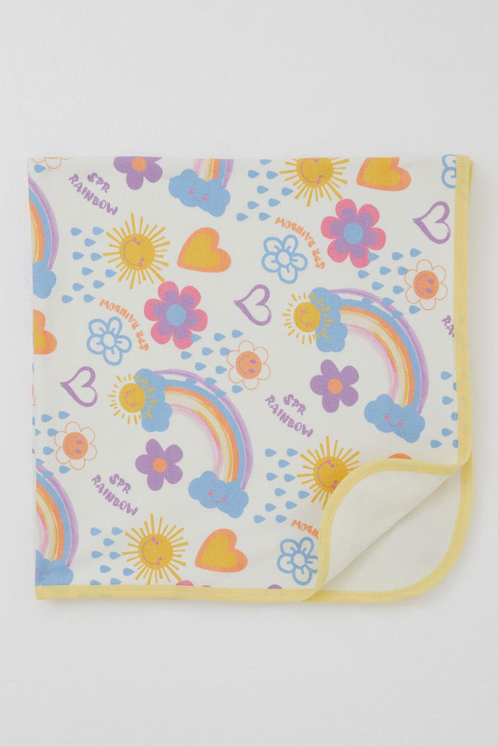 BRE Breeze Newborn Baby Blanket with Flower Pattern & Sunny Standard, Ecru - Saint-Raphaël