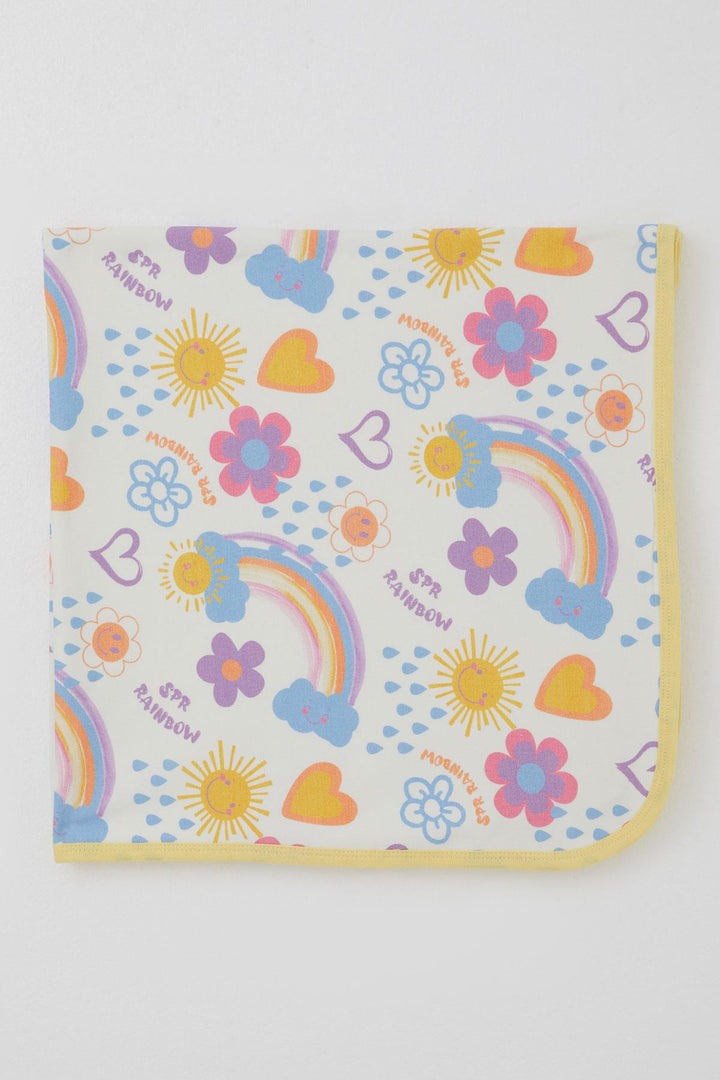 BRE Breeze Newborn Baby Blanket with Flower Pattern & Sunny Standard, Ecru - Saint-Raphaël