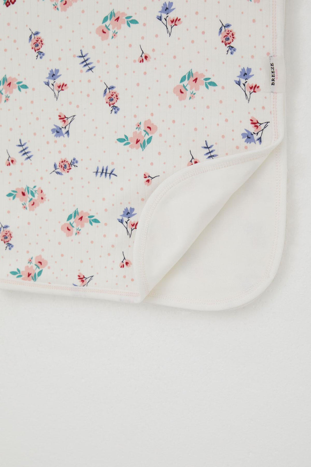 BRE Breeze Newborn Baby Blanket with Flower Pattern Polka Dot Detail Standard, Ecru - Aspen Hill