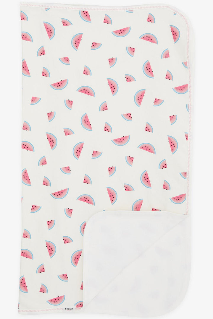 BRE Breeze Newborn Baby Blanket Slice Watermelon Pattern Ecru - Pachuca
