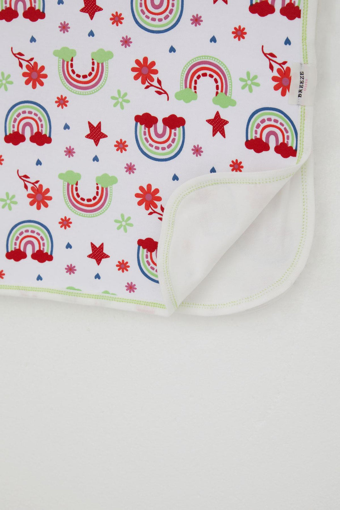 BRE Breeze Newborn Baby Blanket Rainbow Fairy Tale Flower Patterned Standard, White - Pensacola