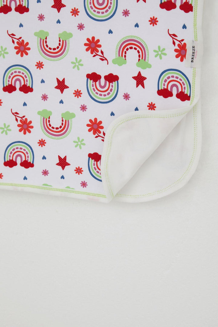 BRE Breeze Newborn Baby Blanket Rainbow Fairy Tale Flower Patterned Standard, White - Pensacola