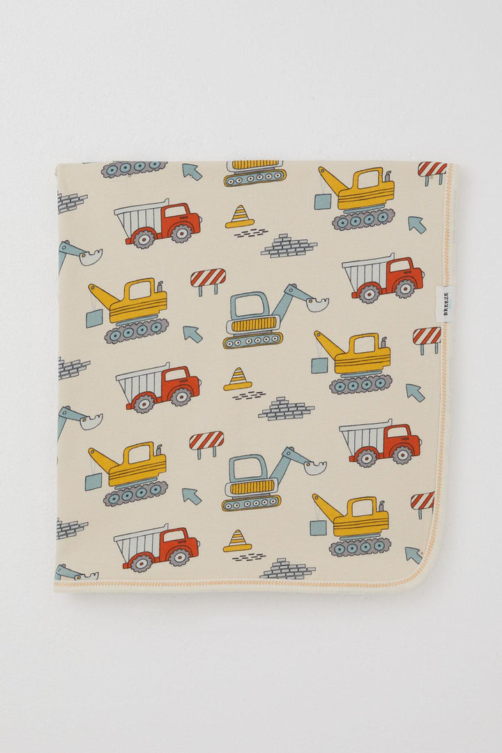 BRE Breeze Newborn Baby Blanket Construction Machinery Patterned Standard, Cream - Atlantic City