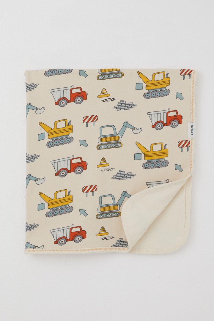 BRE Breeze Newborn Baby Blanket Construction Machinery Patterned Standard, Cream - Atlantic City