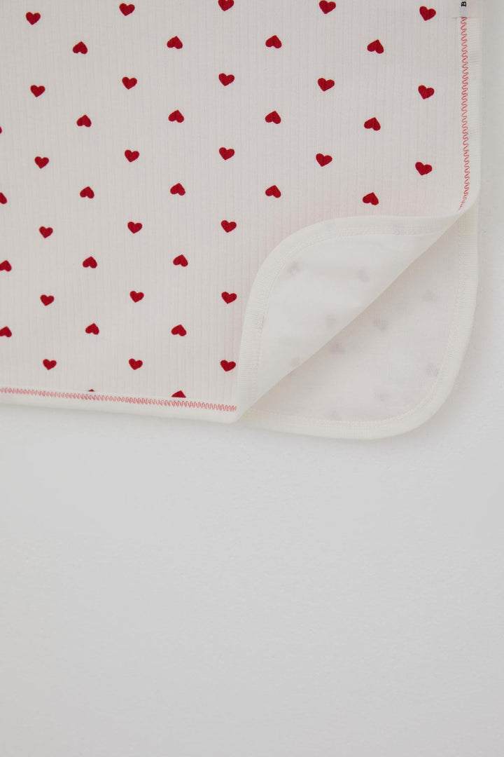 BRE Breeze Newborn Baby Blanket with Heart Pattern, Standard, Ecru - Dunedin
