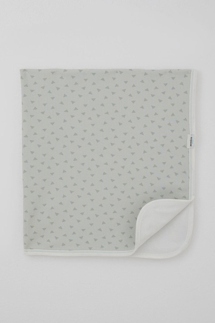 BRE Breeze Newborn Baby Blanket with Tiny Triangles Pattern, Standard Size, Water Green - Göttingen