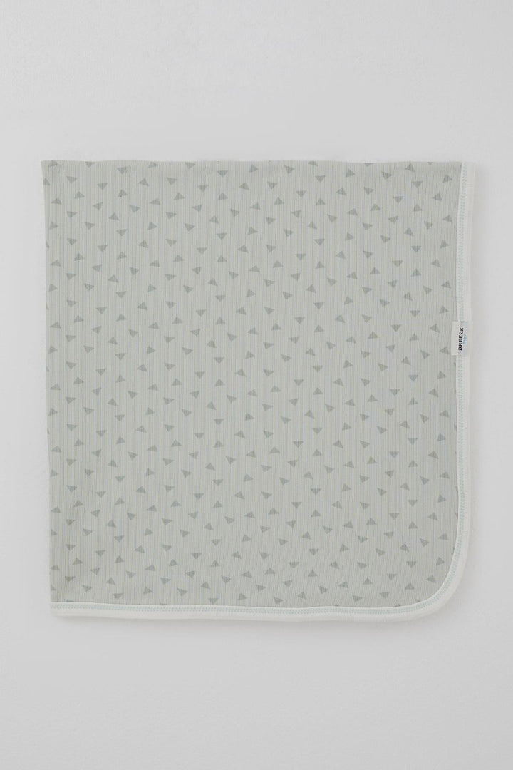 BRE Breeze Newborn Baby Blanket with Tiny Triangles Pattern, Standard Size, Water Green - Göttingen