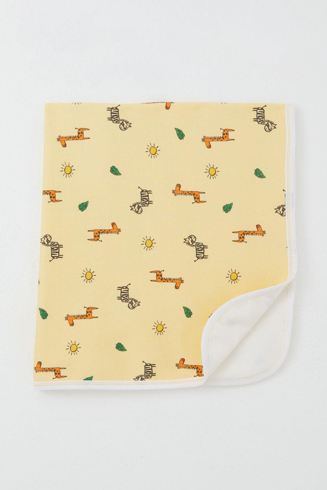 BRE Breeze Newborn Baby Blanket Tiny Safari Themed Animal Patterned Standard, Yellow - Walkden