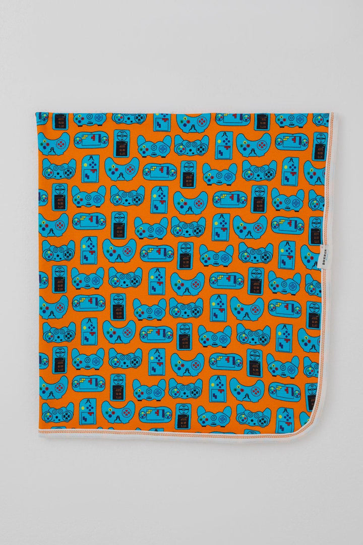 BRE Breeze Newborn Baby Blanket with Game Controller Mini Player 0-3 Months, Orange - Maroúsi