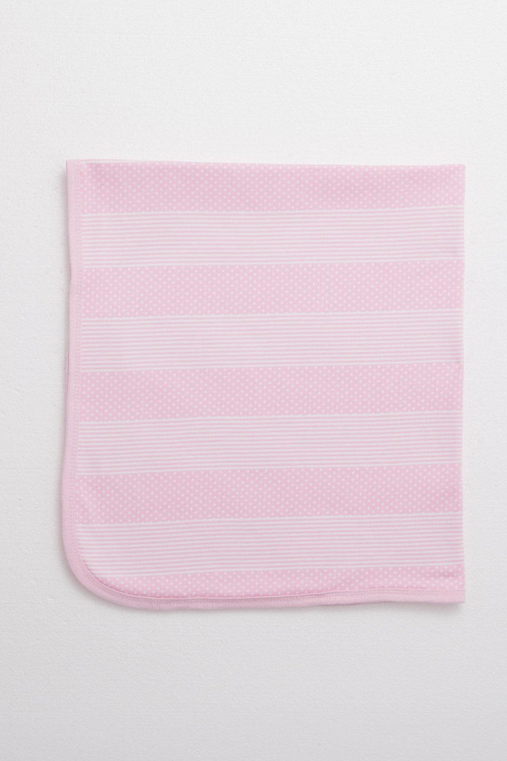BRE Breeze Newborn Baby Blanket with Polka Dot Pattern, Standard Size, Pink - Miramar