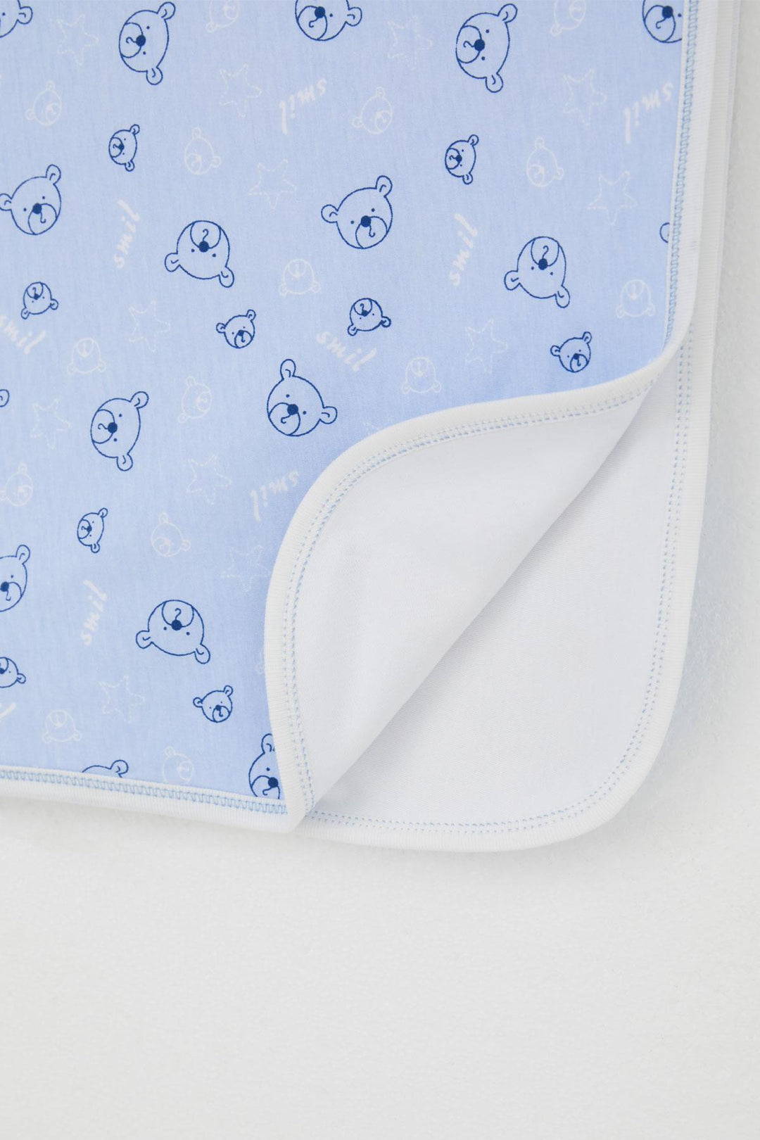 BRE Breeze Newborn Baby Blanket with Cute Bear Figure Star Pattern, Blue - Lage