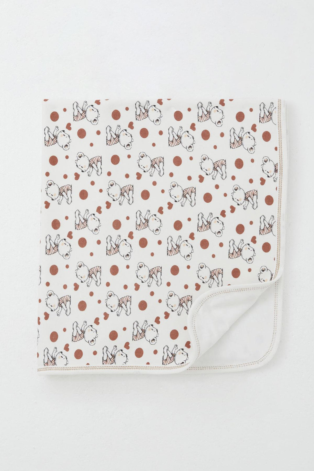 BRE Breeze Newborn Baby Blanket Cute Baby Bear Patterned Standard, Ecru - Los Banos