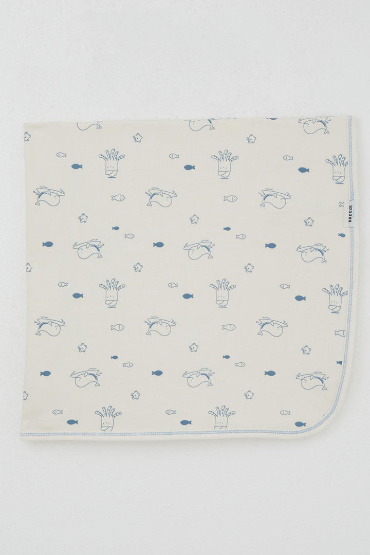 BRE Breeze Newborn Baby Blanket Cute Sea Animals Patterned Standard, Cream - Genk