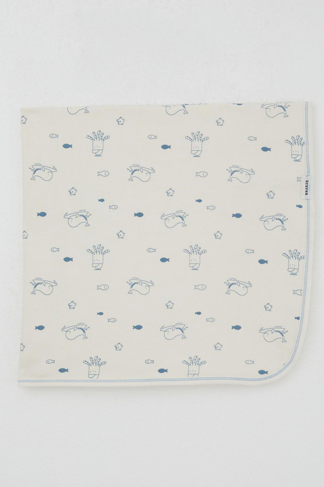 BRE Breeze Newborn Baby Blanket Cute Sea Animals Patterned Standard, Cream - Arlington
